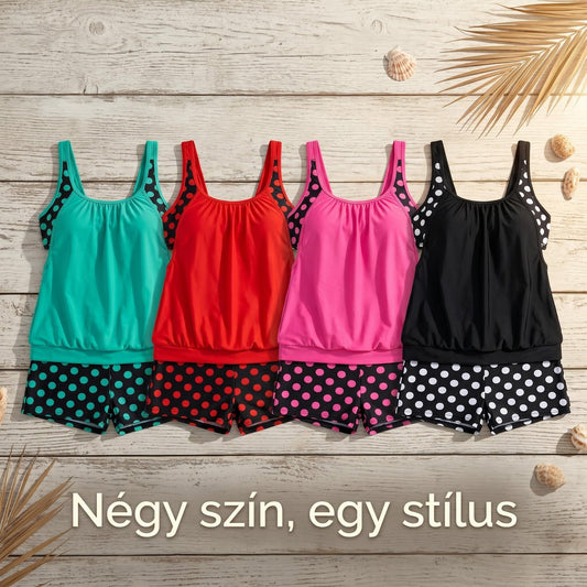 🩷🫧Női, pöttyös kétrészes fürdőruha – Stílusos és kényelmes nyári viselet!🌊