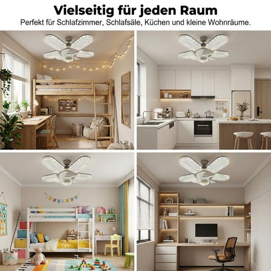 âš 5 lapĂĄtos LED-es ventilĂĄtorlĂĄmpa kristĂĄlyhatĂĄssal đđš