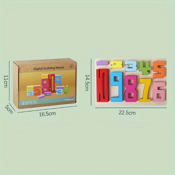 Drewniane klocki z cyframi Montessori (20 sztuk) | NUMBLOCK