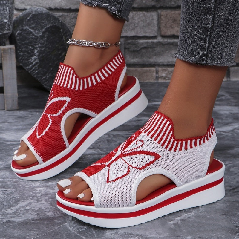 🥵 Kényelmes strandcipőt keresel a nyári kirándulásokhoz? 🦋👡 Női szabadidős, nyitott orrú, vastag talpú strandpapucs 🏖️