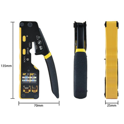 🔥✂️ Többfunkciós hálózati krimpelőfogó – Vágás, csupaszítás és préselés egy kéziszerszámmal 🌐✨