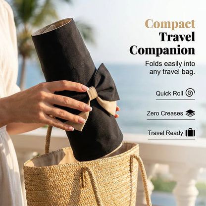 🌞👒 Védje arcát és nyakát a naptól – Női széles karimájú, összehajtható napkalap masnival – Utánvétes