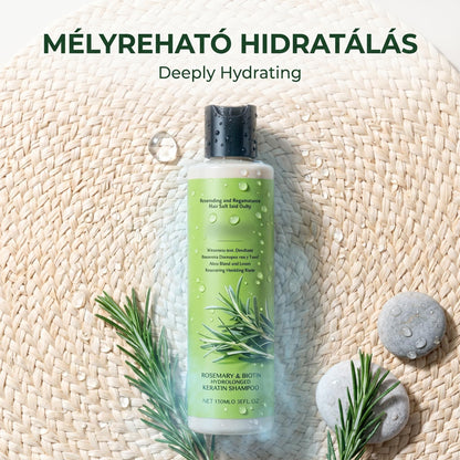 🔥1+1 ingyenes✨ Keratinnal gazdag sampon🌿 Rozmaring & biotin sampon – Mély táplálás sérült hajhoz és száraz fejbőrre!
