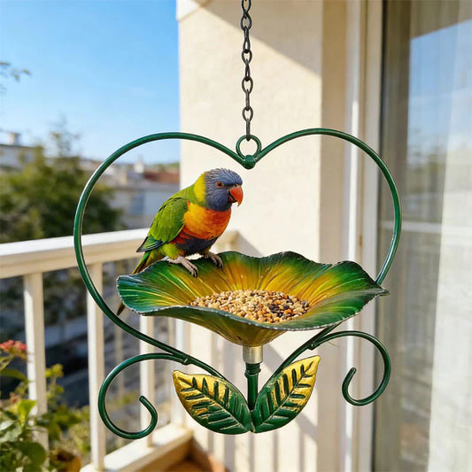🐦 Szeretnél vendégül látni kismadarakat a kertben? Kültéri, szív alakú, felakasztható madáretető