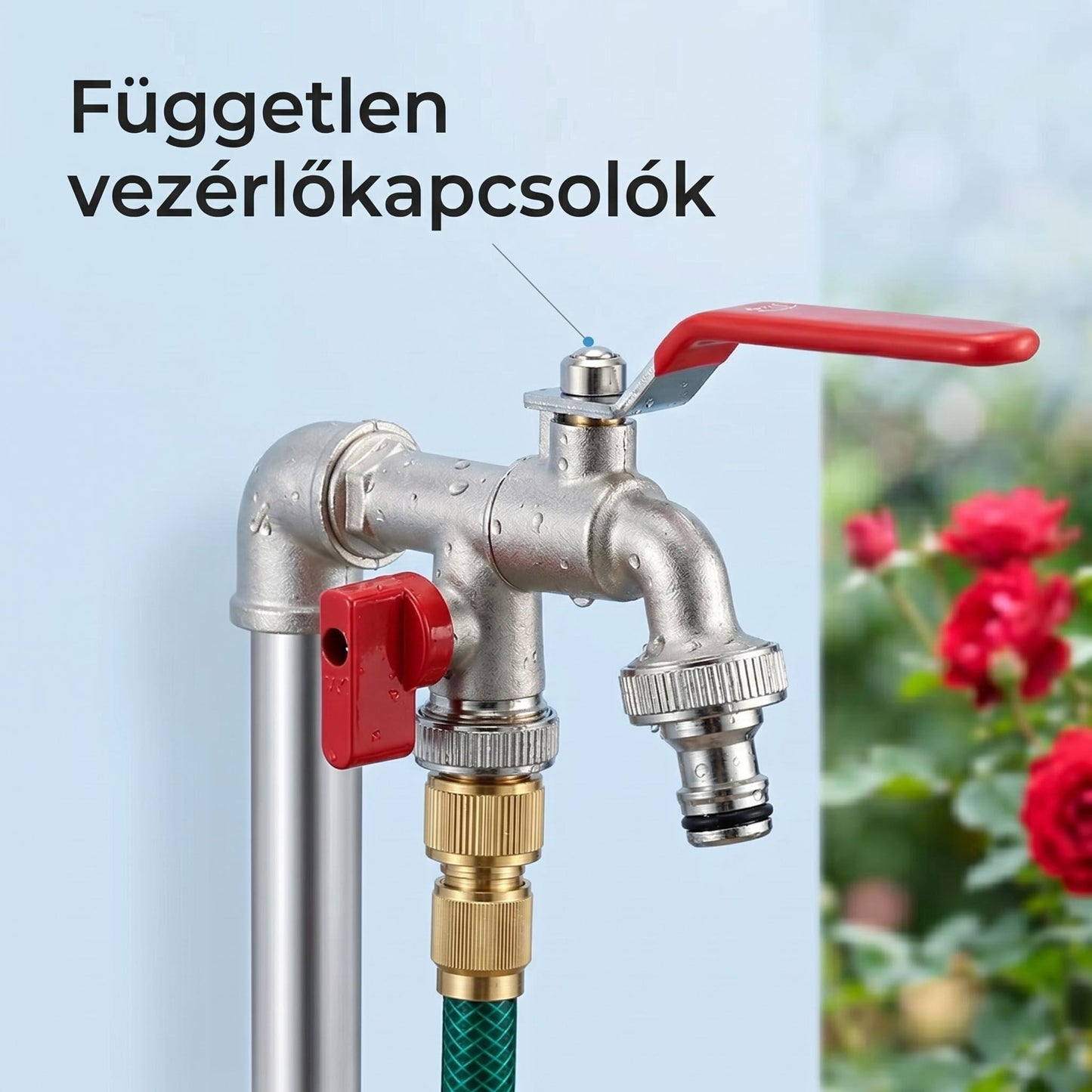 🔥🚰Univerzális rozsdamentes acélból készült dupla kimeneti kerti vízcsaptelep