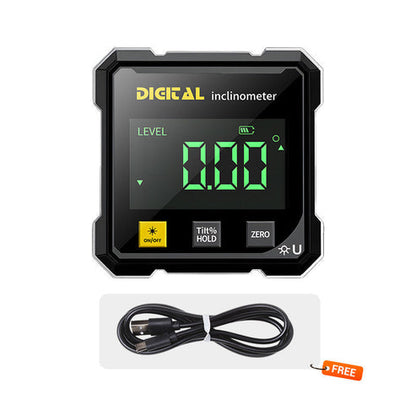 📐4 stranný magnetický digitálny uhlomer s laserom
