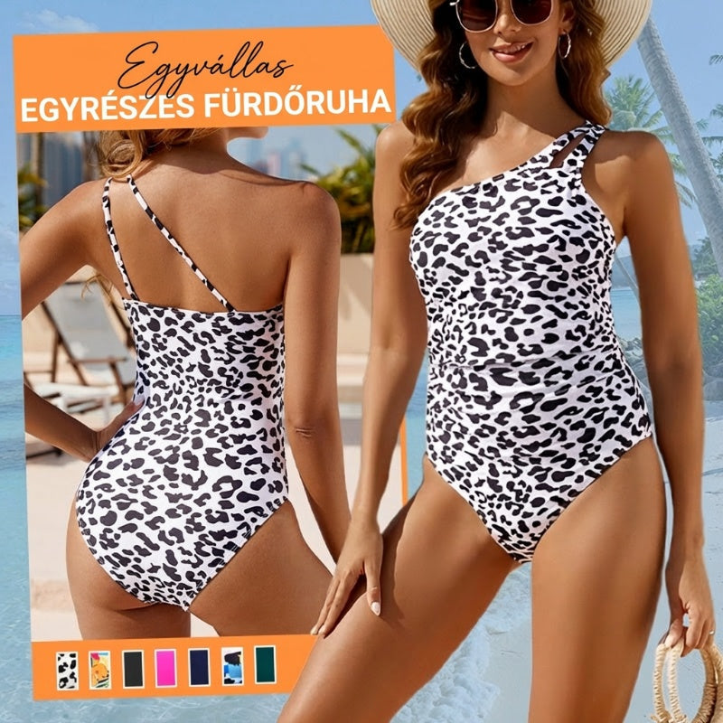 🥰 Egyedi, nőies fürdőruhát keresel a tengerparti nyárhoz? 🔥 S-2XL 🍀 Női Egyvállas Egyrészes Fürdőruha 🏖️👙