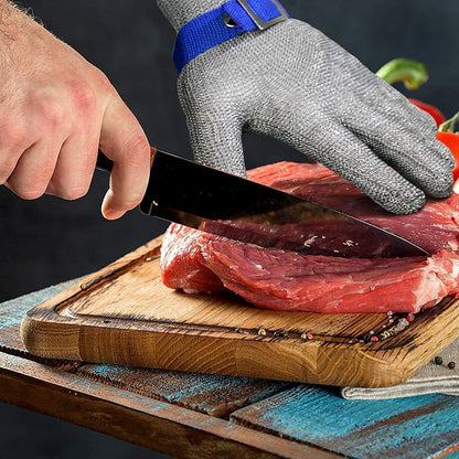 🥩 Vágás közben félsz, hogy megvágod a kezed? Most teljesen biztonságosan dolgozhatsz! ⏳ Élelmiszeripari minőségű rozsdamentes acél hálós fémkesztyű