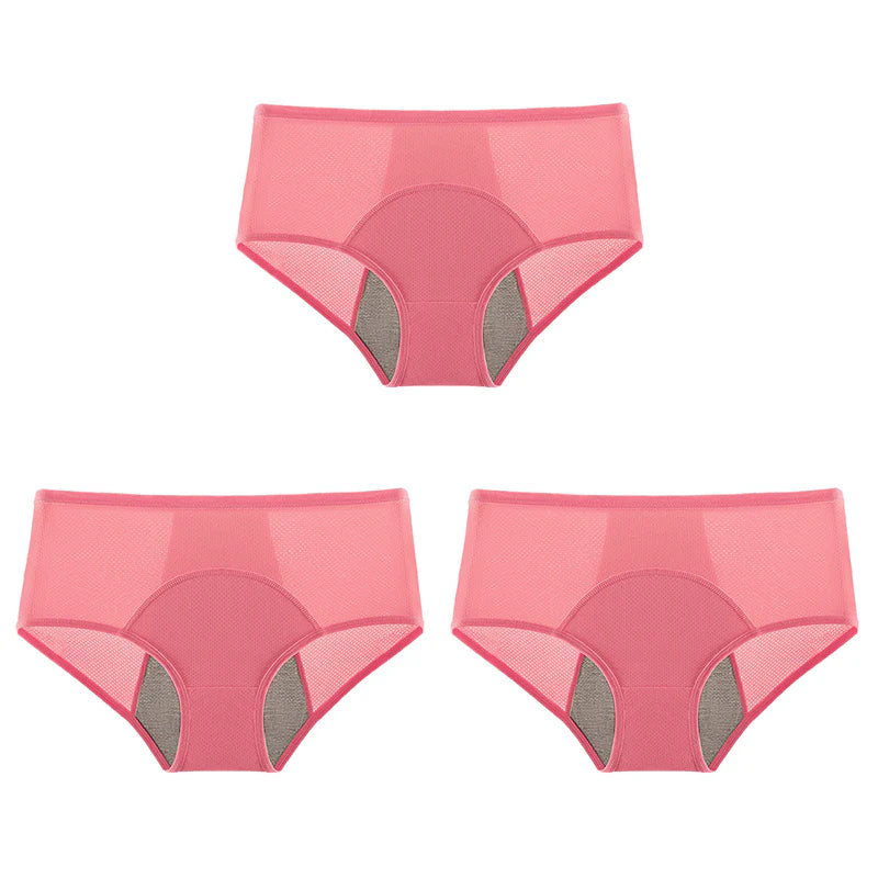 3-Piece Set 🔥🍃 High-waisted sanitary panties with leak protection front and back, effectively preventing side leakage