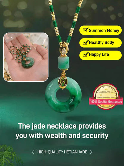 🧿✨ Hetian jade áldás „béke csat” medál – szerencse és harmónia