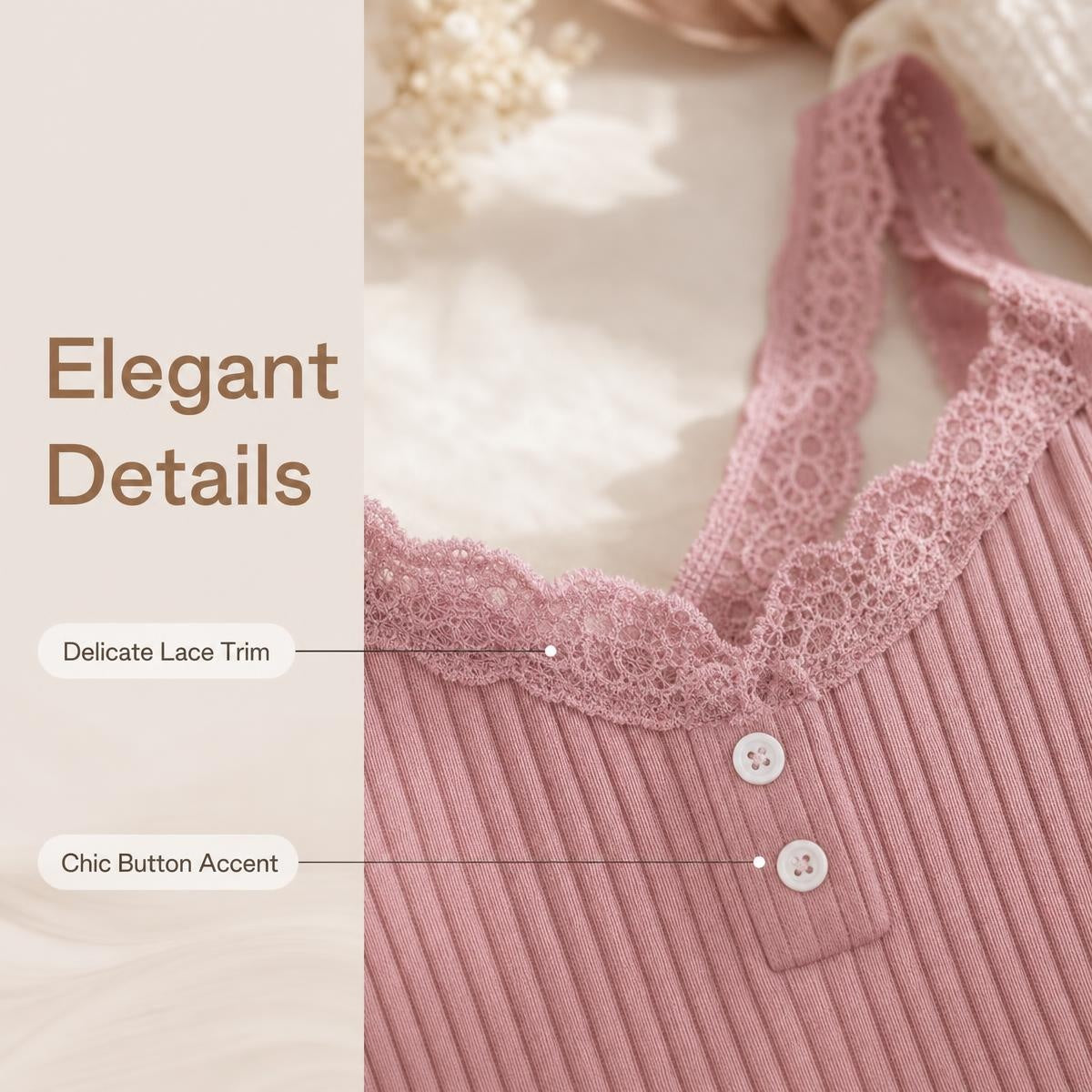 Csipkés díszítésű, vállpánt nélküli hálóing