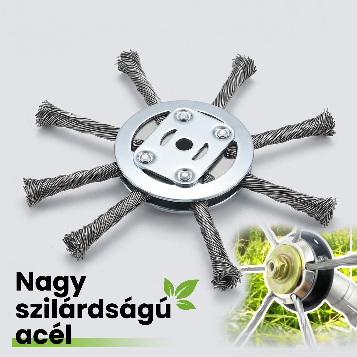 🔥 Cserélhető vágófej fűnyíróhoz / szálvágóhoz – acél vágófej fűnyíráshoz 🌿✂️⚙️