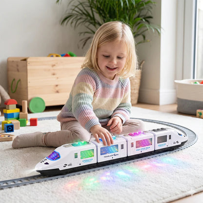 🔥Világító és zenélő elektromos játékvonat