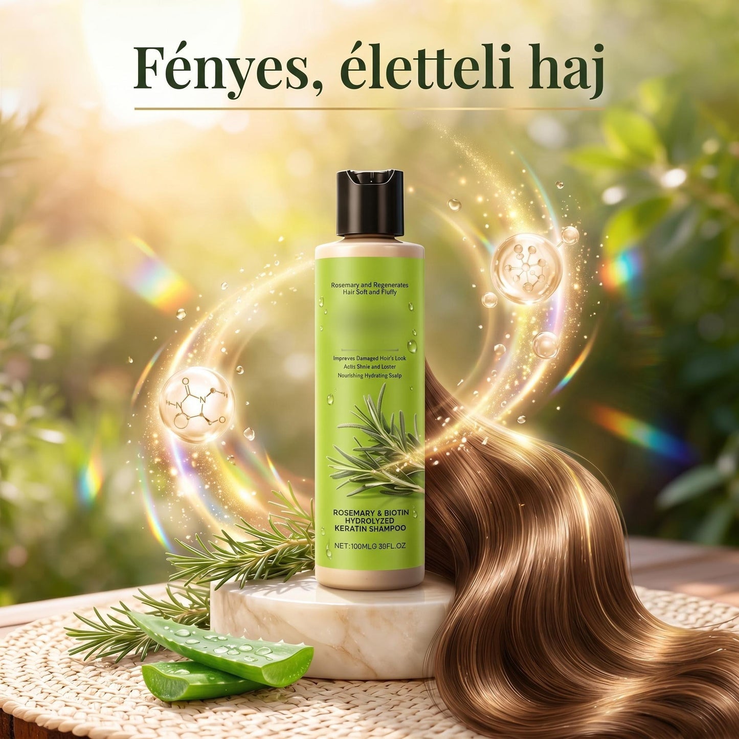 🔥1+1 ingyenes✨ Keratinnal gazdag sampon🌿 Rozmaring & biotin sampon – Mély táplálás sérült hajhoz és száraz fejbőrre!