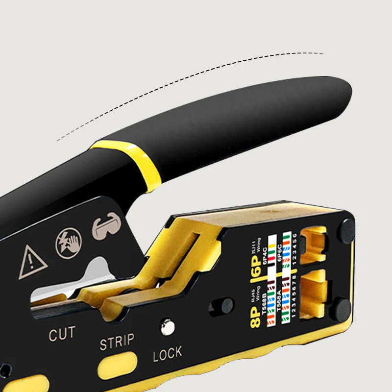 🔥✂️ Többfunkciós hálózati krimpelőfogó – Vágás, csupaszítás és préselés egy kéziszerszámmal 🌐✨