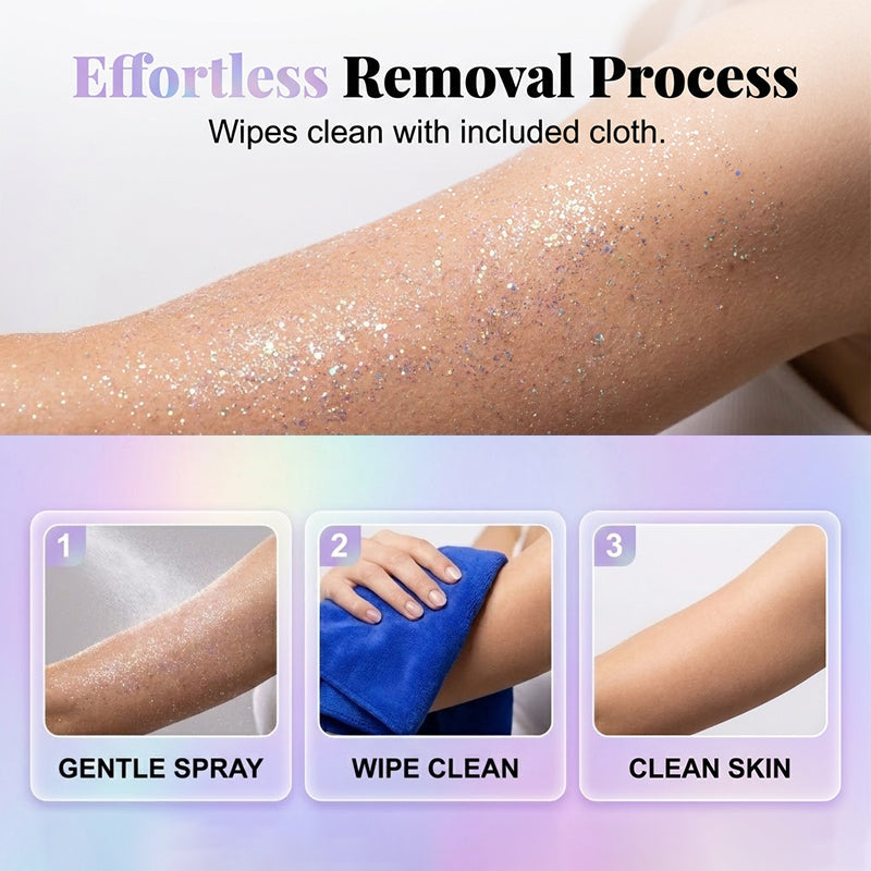 ✨ Unod az unalmas, egyszerű sminket? Body & Hair Glitter Spray – mikroszkopikus méretű csillámpor-részecskék
