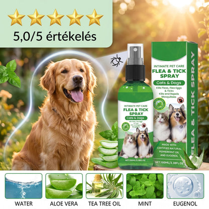 Természetes bolha- és kullancsriasztó spray kutyáknak és macskáknak