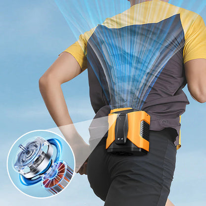 🌀 Derékventilátor 6000 mAh – Többfunkciós, állítható szög 🌬️⚡🏖️