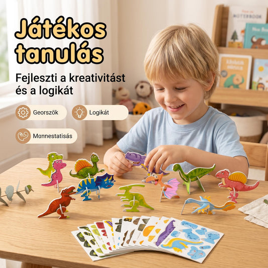 🎠Vidám időtöltés kicsiknek! DIY 3D-s rajzfilm puzzle (25 darabos készlet)(🔥 1-et fizet, 2-t kap!)