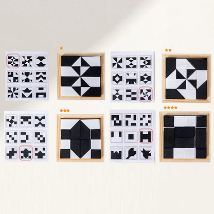 🧩 FEKETE-FEHÉR MONTESSORI PUZZLE | | 3-8 Éves Korosztály | Térbeli Logika Fejlesztő