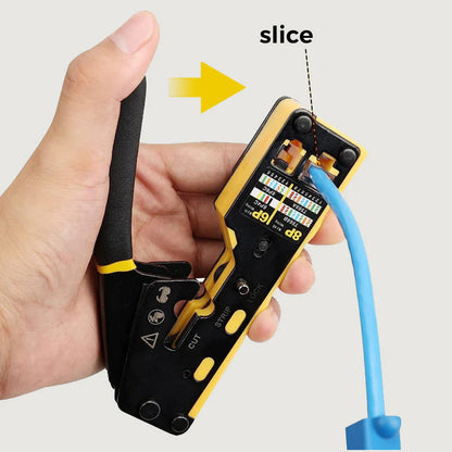 🔥✂️ Többfunkciós hálózati krimpelőfogó – Vágás, csupaszítás és préselés egy kéziszerszámmal 🌐✨