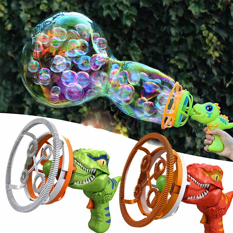 🎁✨ Elektromos láncos nagy buborékfújó gép – Folyamatos varázslat, lenyűgöző látvány 🌿🦖