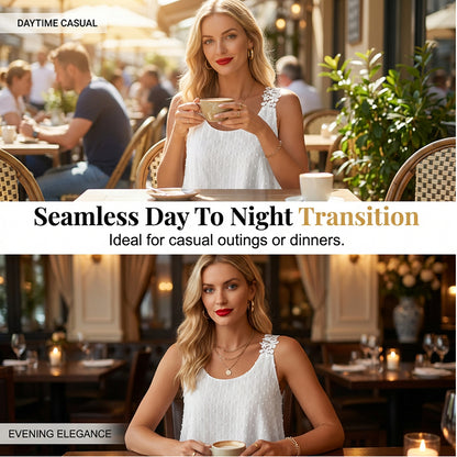 👚 Szeretnél nőies és stílusos megjelenést egyetlen felsővel? Elegáns, pöttyös csipkés pántos ujjatlan top