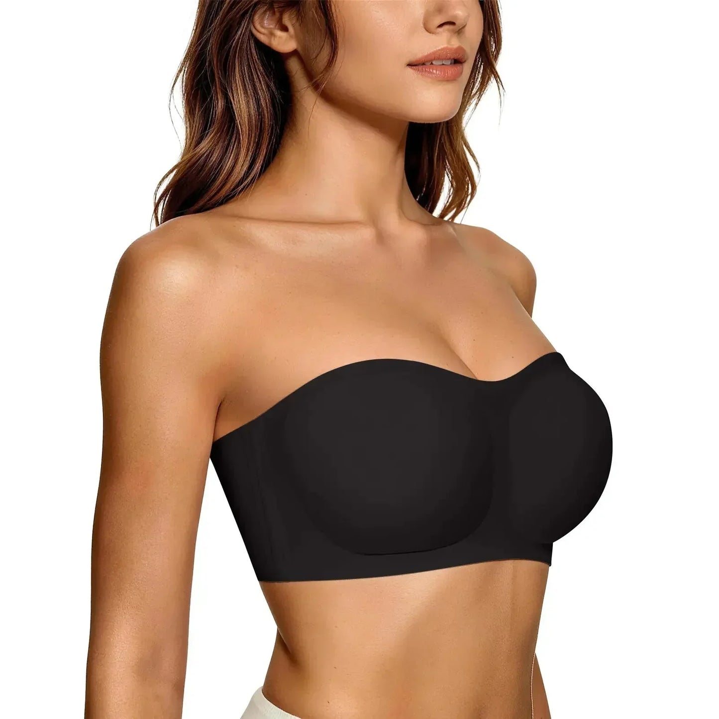 💞Női vállpánt nélküli melltartók, push-up bandeau melltartók, csúszásmentes, merevítő nélküli, párnázott melltartók, varratmentes, kényelmes csőmelltartók
