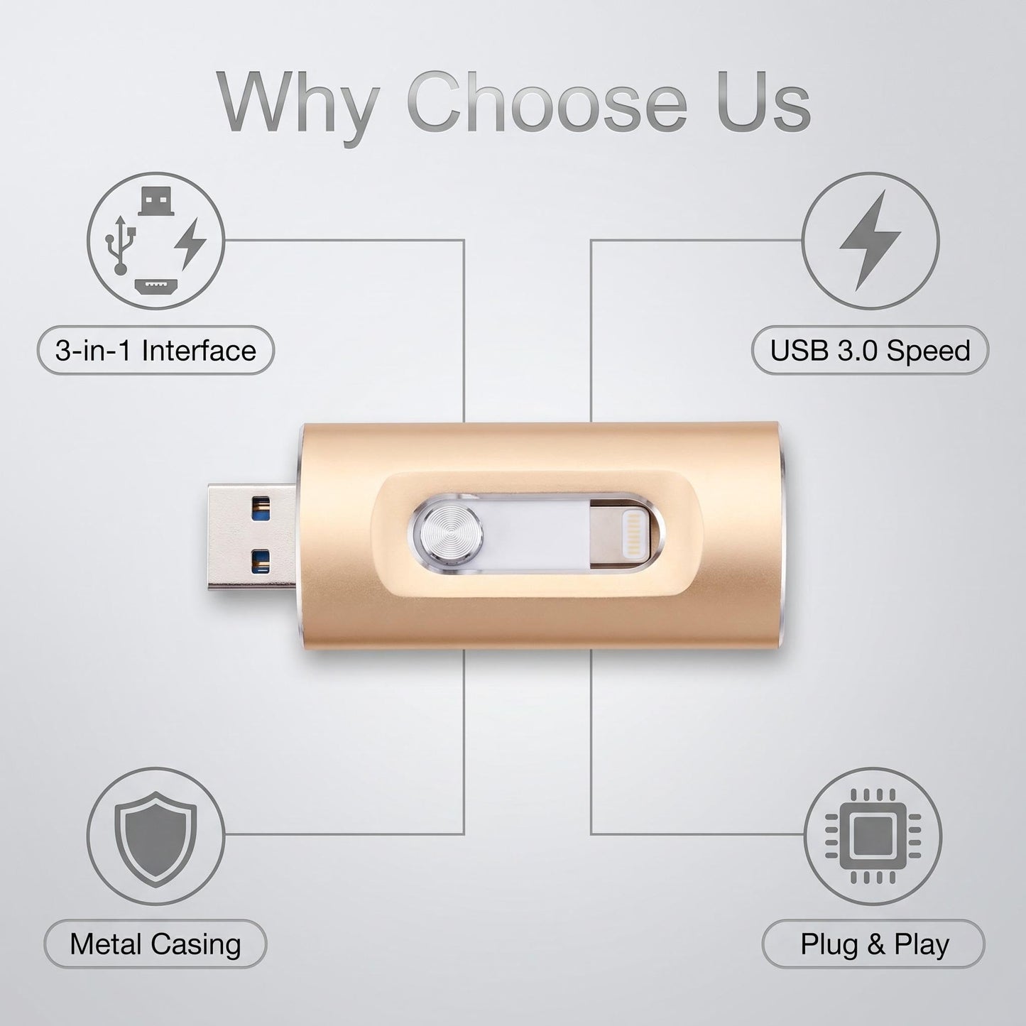 3 az 1-ben univerzális USB-meghajtó