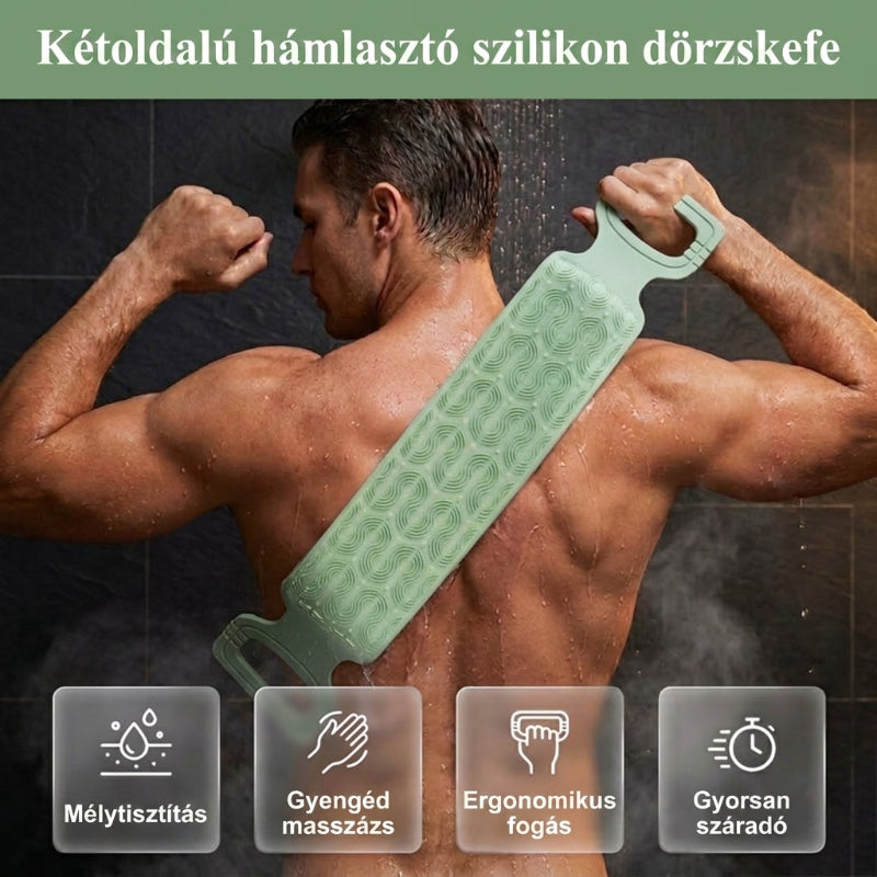 Kényelmes szilikon hátmosó kefe