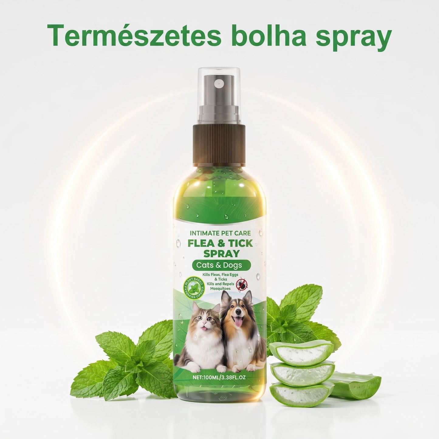 Természetes bolha- és kullancsriasztó spray kutyáknak és macskáknak