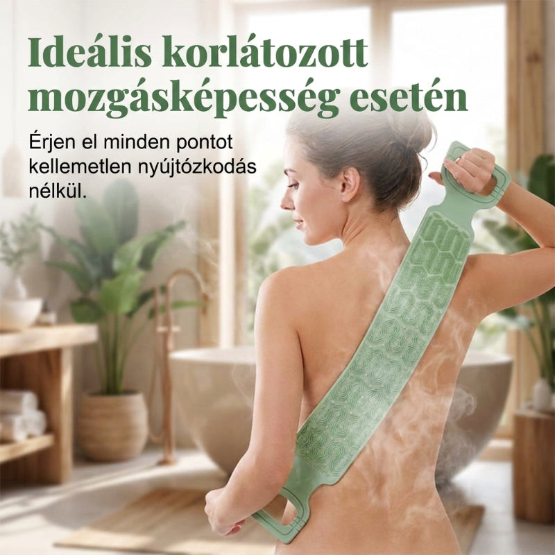 Kényelmes szilikon hátmosó kefe