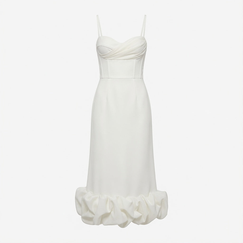 🥰 Keresel egy lenyűgöző nőies ruhát különleges alkalmakra? 👗 Vállpánt nélküli, fodros, sellőfazonú ruha