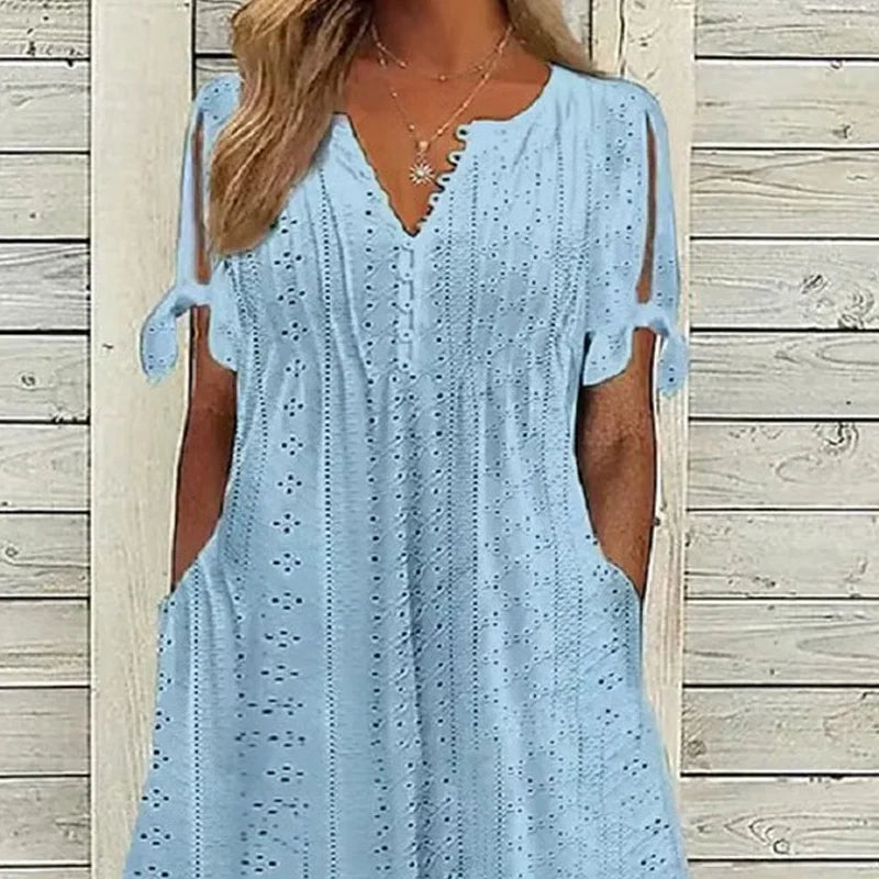 🥰Elegáns női ruha V-kivágással