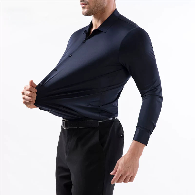 👔✨ Férfi, nagy rugalmasságú, gyűrődésmentes ing – elegancia kompromisszumok nélkül
