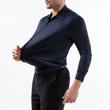 👔✨ Férfi, nagy rugalmasságú, gyűrődésmentes ing – elegancia kompromisszumok nélkül