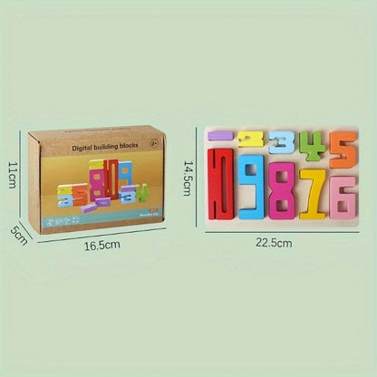Drewniane klocki z cyframi Montessori (20 sztuk) | NUMBLOCK