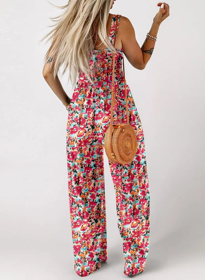 👗✨ Női nyomtatott mintás, ujjatlan overall – könnyed és stílusos választás