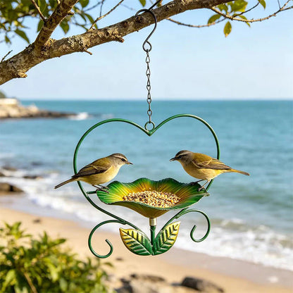 🐦 Szeretnél vendégül látni kismadarakat a kertben? Kültéri, szív alakú, felakasztható madáretető
