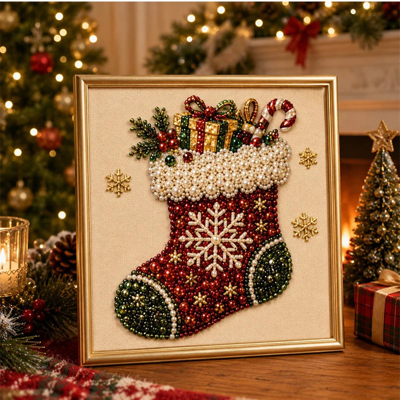 🎄🎅 Karácsonyi festőkészlet gyöngyökkel és strasszokkal, kézműves foglalkozás gyerekeknek és felnőtteknek
