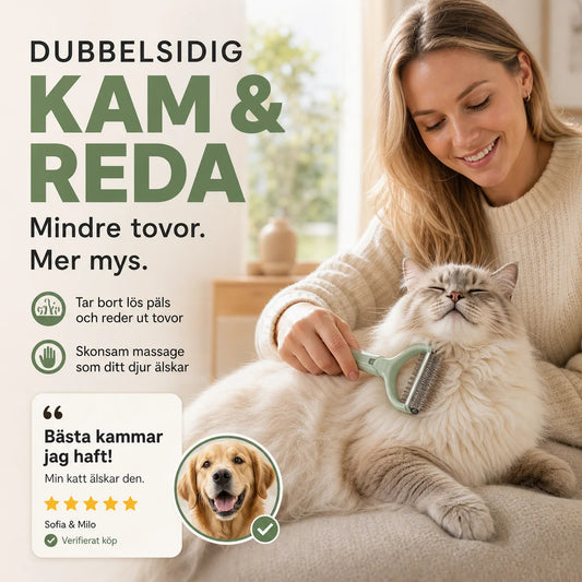 🐕 Kétoldalas szőrkefe háziállatok számára – Eltávolítja a szőrcsomókat és a kihullott szőrszálakat