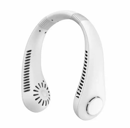Hordozható mini nyakventilátor, USB-ről tölthető, kézmentes, lapát nélküli, 3 sebességfokozatú, erős légáramlás