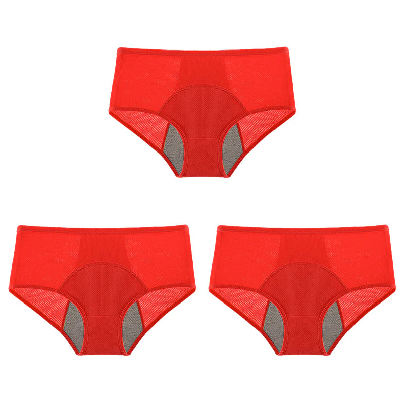 3-Piece Set 🔥🍃 High-waisted sanitary panties with leak protection front and back, effectively preventing side leakage