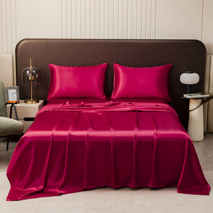 🛏️ Elegáns és puha kényelem a hálószobában! Egyszínű szatén ágynemű