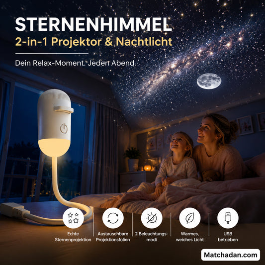 🔥Unod az unalmas éjszakai fényeket? ✨ 2-in-1 csillagos égbolt projektor és éjszakai lámpa