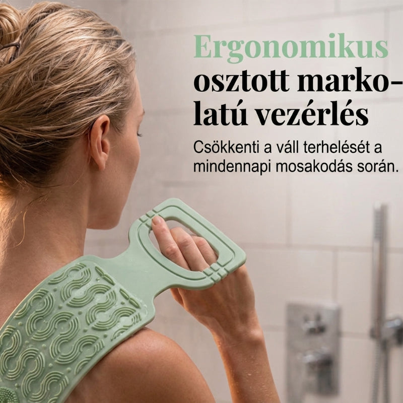 Kényelmes szilikon hátmosó kefe