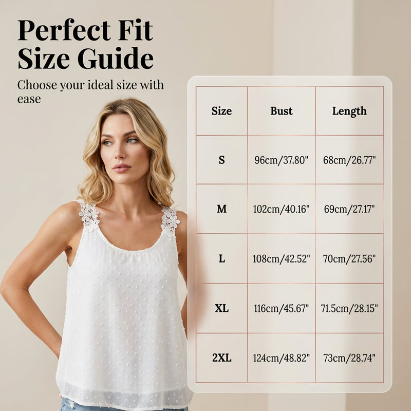 👚 Szeretnél nőies és stílusos megjelenést egyetlen felsővel? Elegáns, pöttyös csipkés pántos ujjatlan top