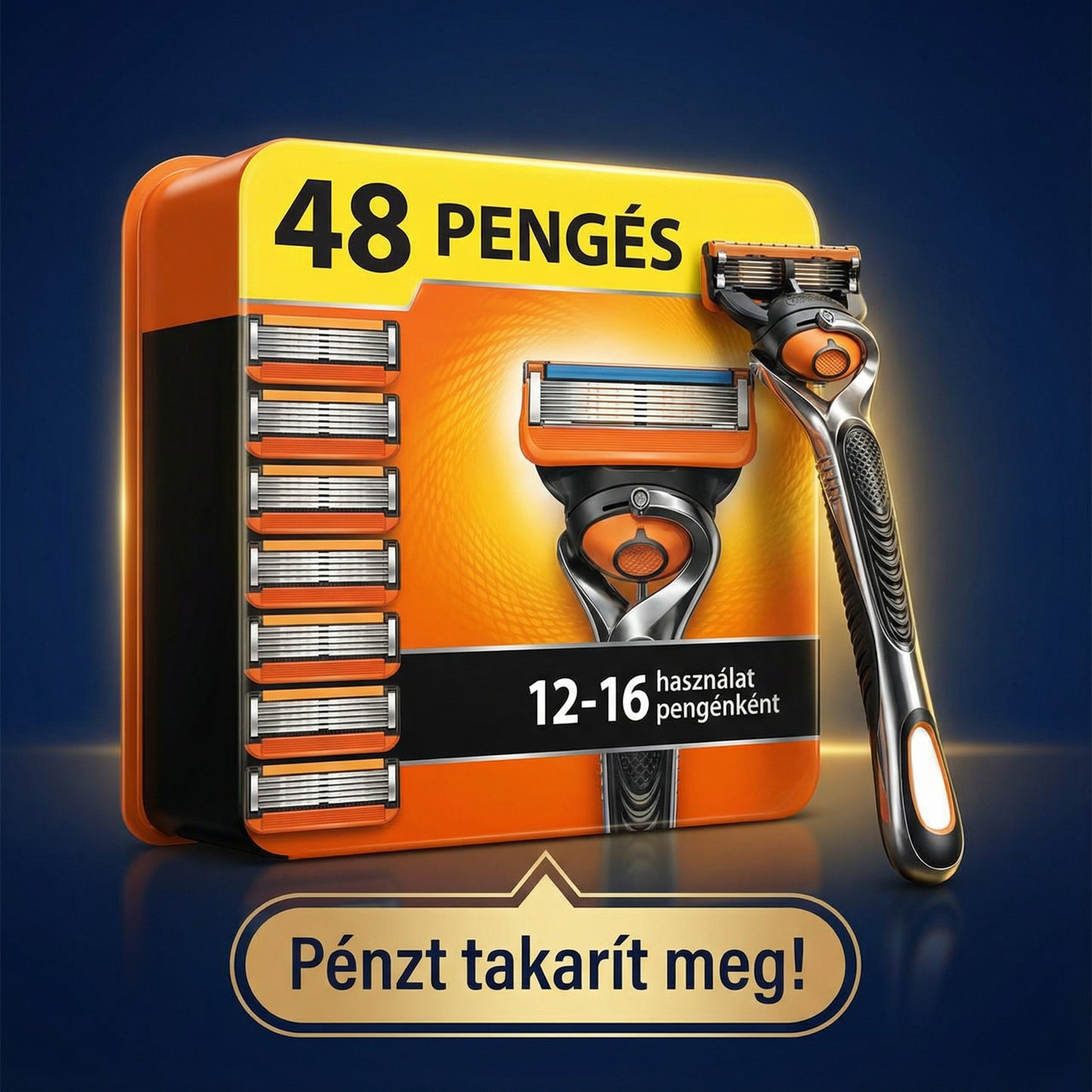 🧔 Férfi borotvapótló készlet + ingyenes tartóUltraéles rozsdamentes acél pengék, tökéletesen sima borotválkozás ✨