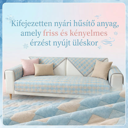 Új nyári hűsítő kanapéhuzat – továbbfejlesztett méhsejtes csúszásgátló, 3D szerkezetű, lélegző és sima, mosható anyaggal, meztelen alváshoz is tökéletes!
