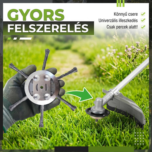 🔥 Cserélhető vágófej fűnyíróhoz / szálvágóhoz – acél vágófej fűnyíráshoz 🌿✂️⚙️